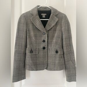 Ann Taylor Petites Black & Cream Blazer/Jacket - Size 0P